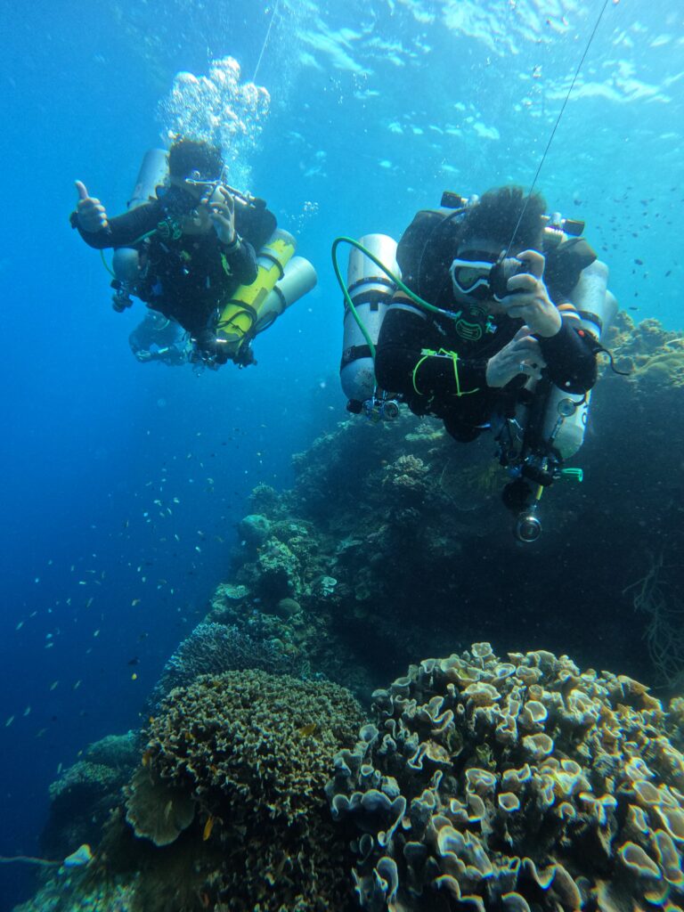 TDI advanced trimix divers on deco