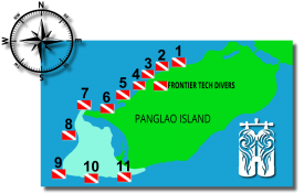 TECHNICAL DIVING ~ Panglao Island,| Bohol, Philippines | Dive sites map